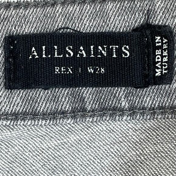All Saints Gray Rex Slim Tapered Distressed Jeans 28 - Picture 3 of 4